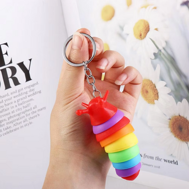 2Pcs Caterpillar Slug Snail Keychain